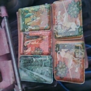 Set of Vintage Decorative Tins with Artistic Designs
